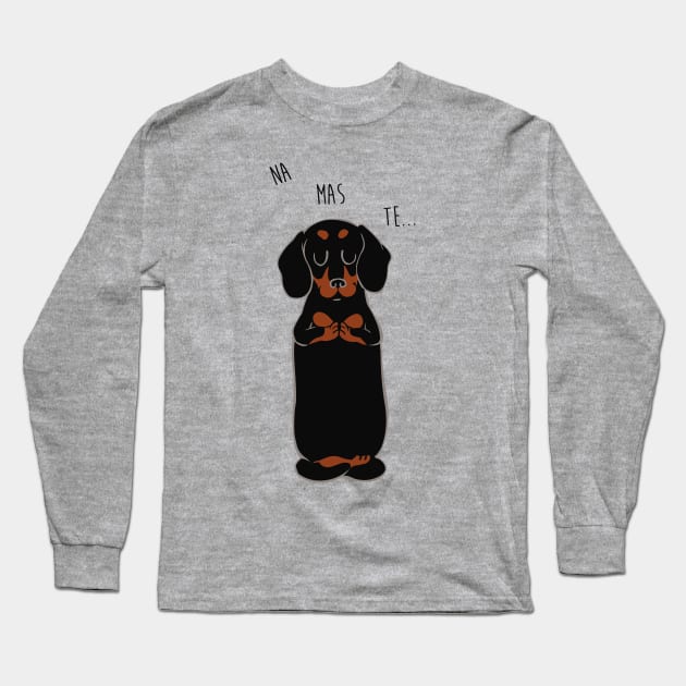 NAMASTE Dachshund Long Sleeve T-Shirt by huebucket